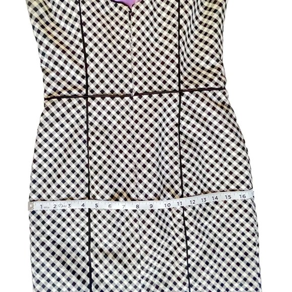 White House Black Market Modern Gingham Sheath Dress Back Cutout Size 2 - Picture 10 of 14